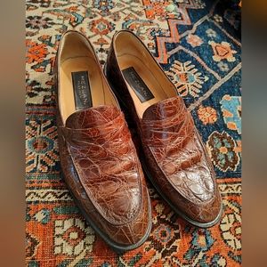 Mezlan genuine crocodile penny loafers size 10